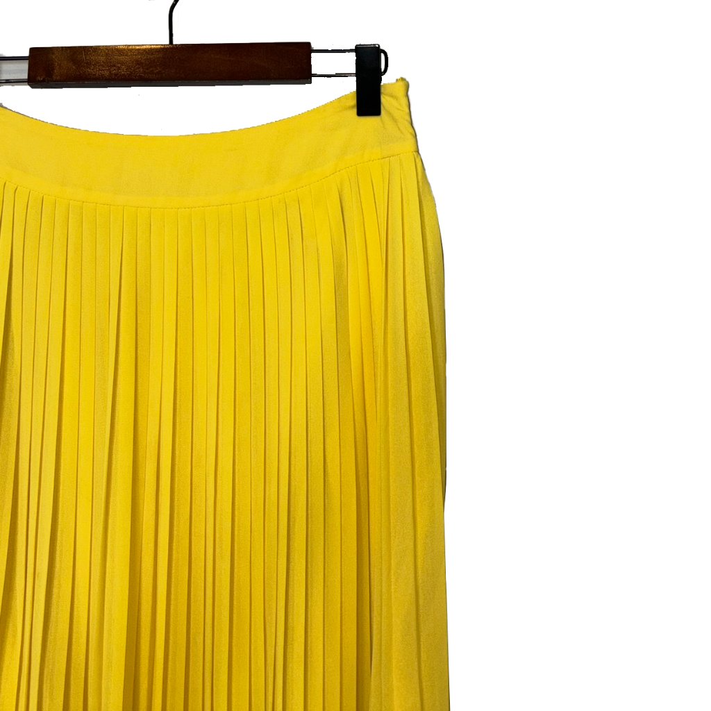 Ted Baker London Bright Yellow Pleated Maxi Skirt - Size 4-6